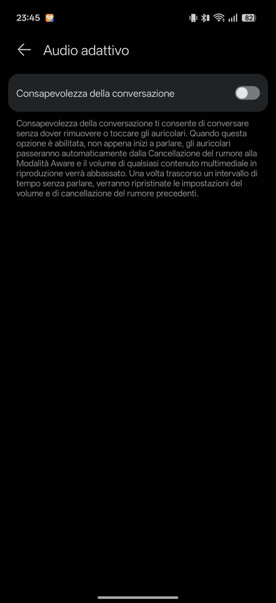 Impostazione Consapevolezza della conversazione delle HUAWEI FreeBuds Neo