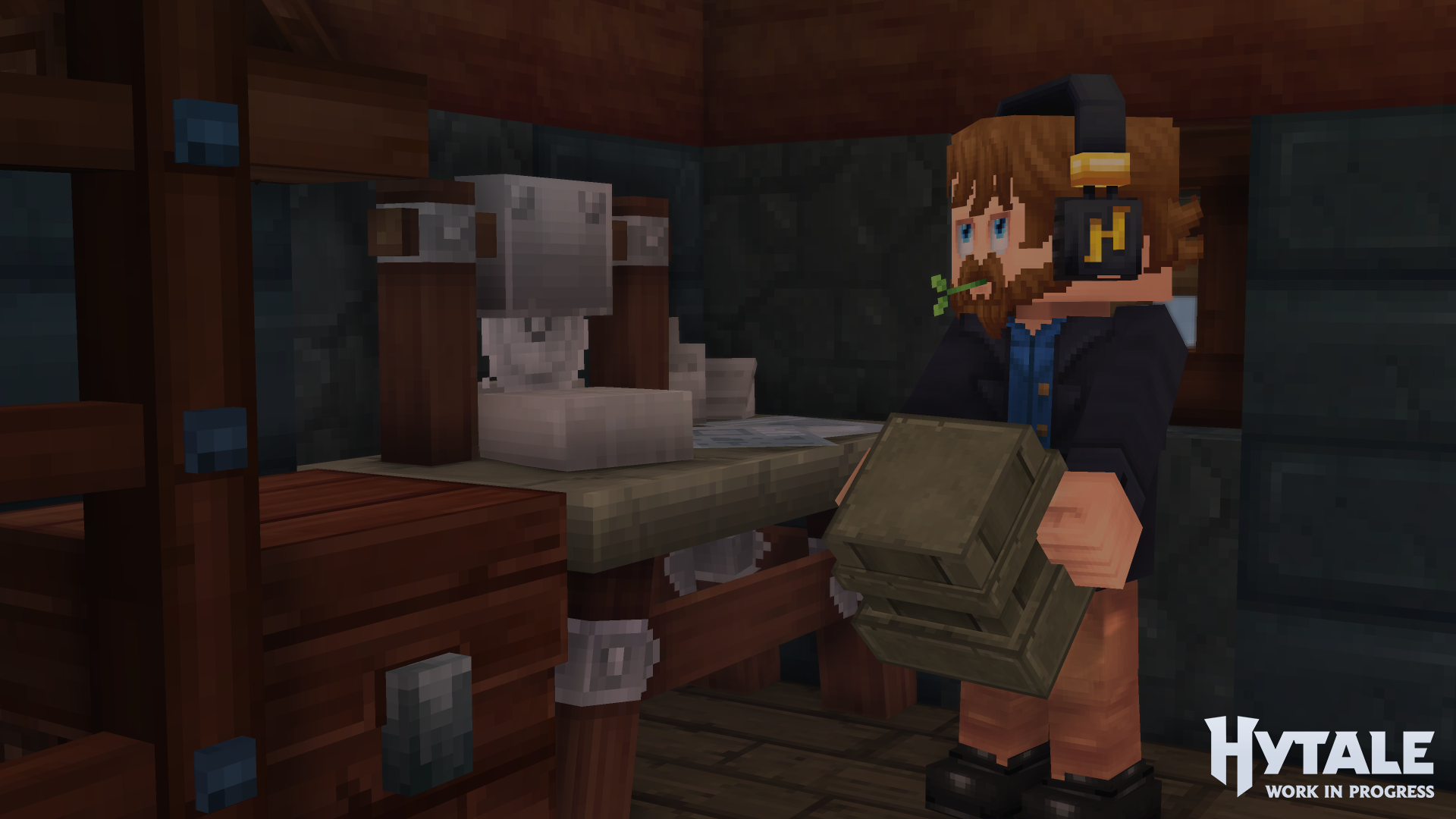 Uno scenario della presentazione iniziale — Hytale.