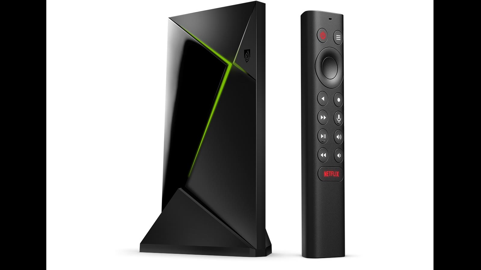NVIDIA Shield TV Pro vista frontale con telecomando