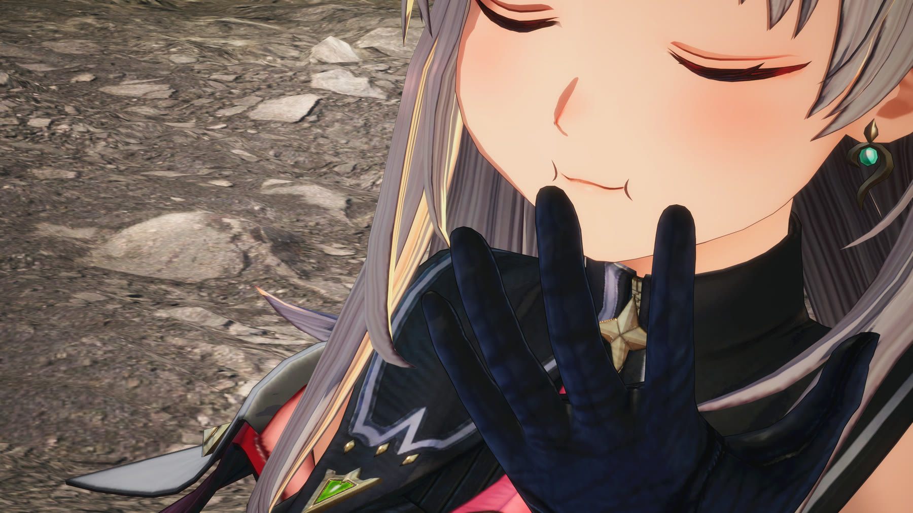 Karia in una sequenza legata al cibo, dal materiale ufficiale KOEI TECMO / Gust. Non è una schermata delle nuove opzioni sull’aspetto.
