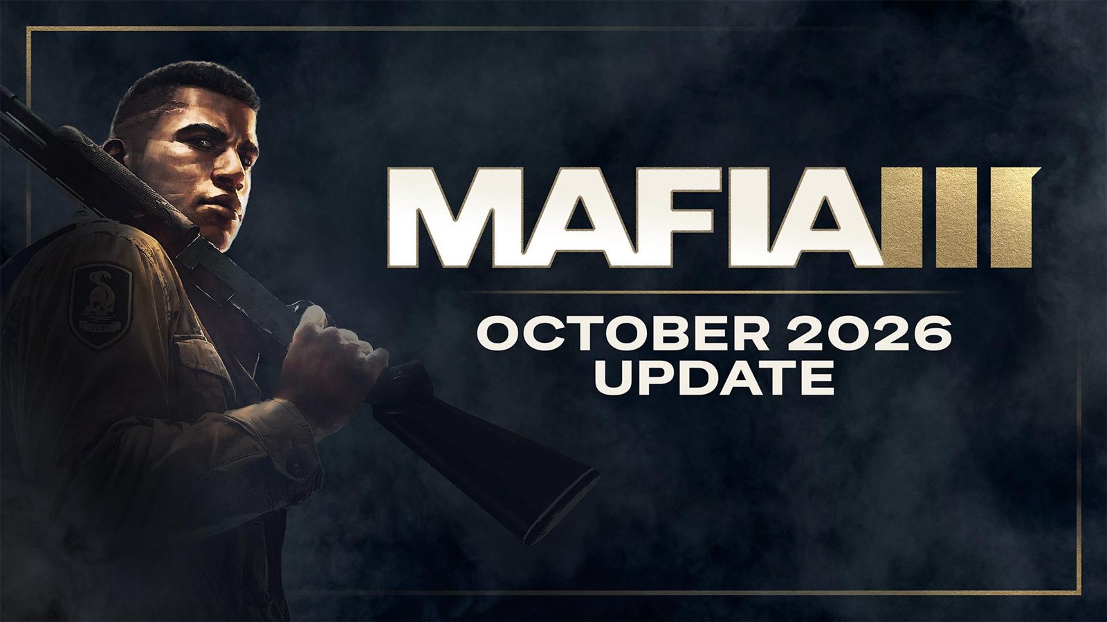 Lincoln Clay e la scritta Mafia III October 2026 Update, immagine ufficiale 2K