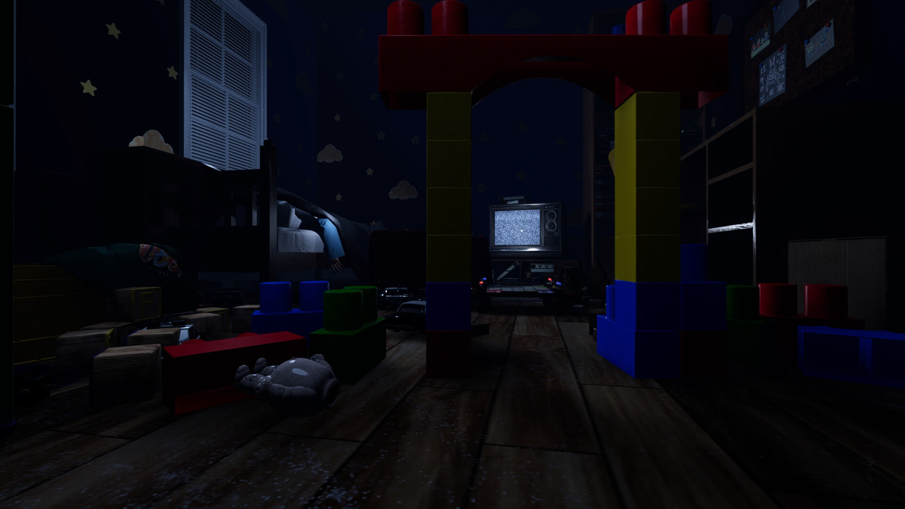 La camera notturna che ospita le partite di Midnight Toybox. Screenshot ufficiale: Rabidbit Games/taskey.