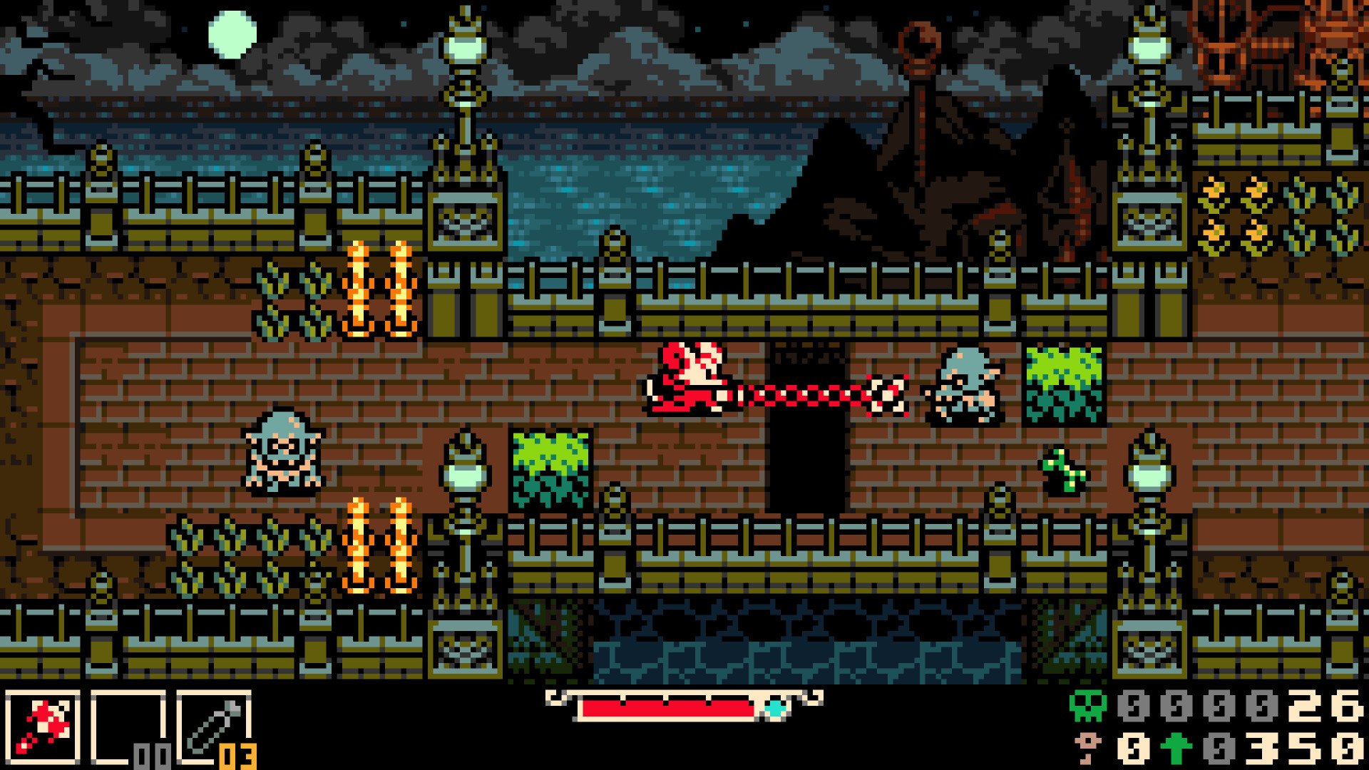 Mina in un ambiente sotterraneo mostrato dal materiale ufficiale — Mina the Hollower.