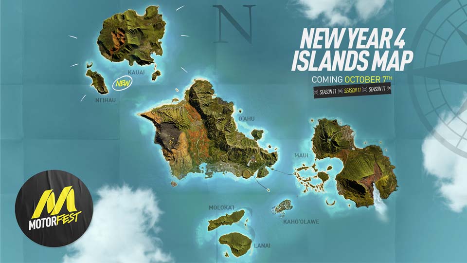 Mappa ufficiale delle isole di The Crew Motorfest
