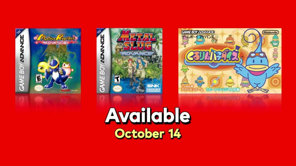 Tre giochi Game Boy Advance mostrati nel trailer ufficiale Nintendo: Monster Rancher Advance, Metal Slug Advance e Kururin Paradise