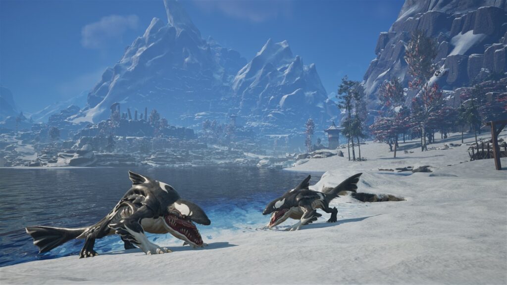 Paesaggio innevato e creature di Outward 2, immagine ufficiale Nine Dots Studio