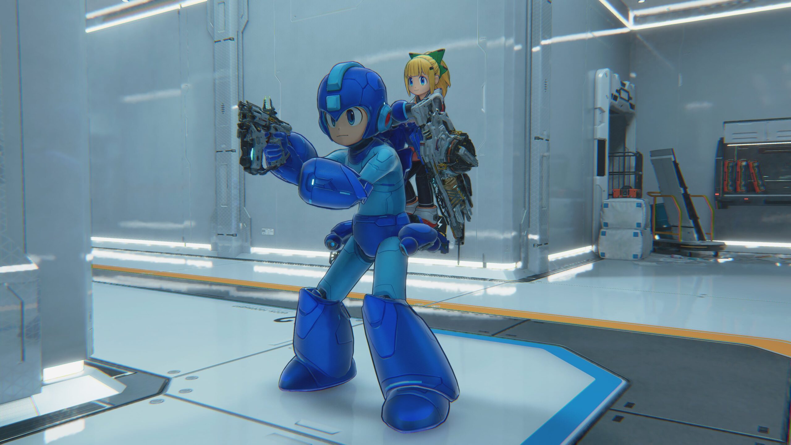 Hugh con il costume ispirato a Mega Man
