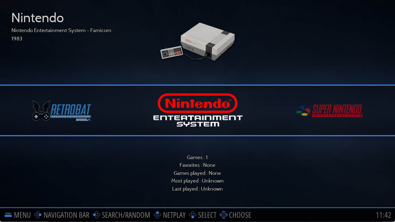 Vista dei sistemi di RetroBat con il tema Carbon