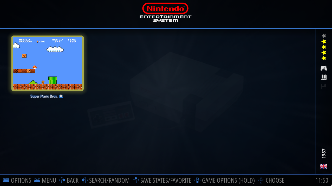Libreria giochi di RetroBat con il tema Carbon