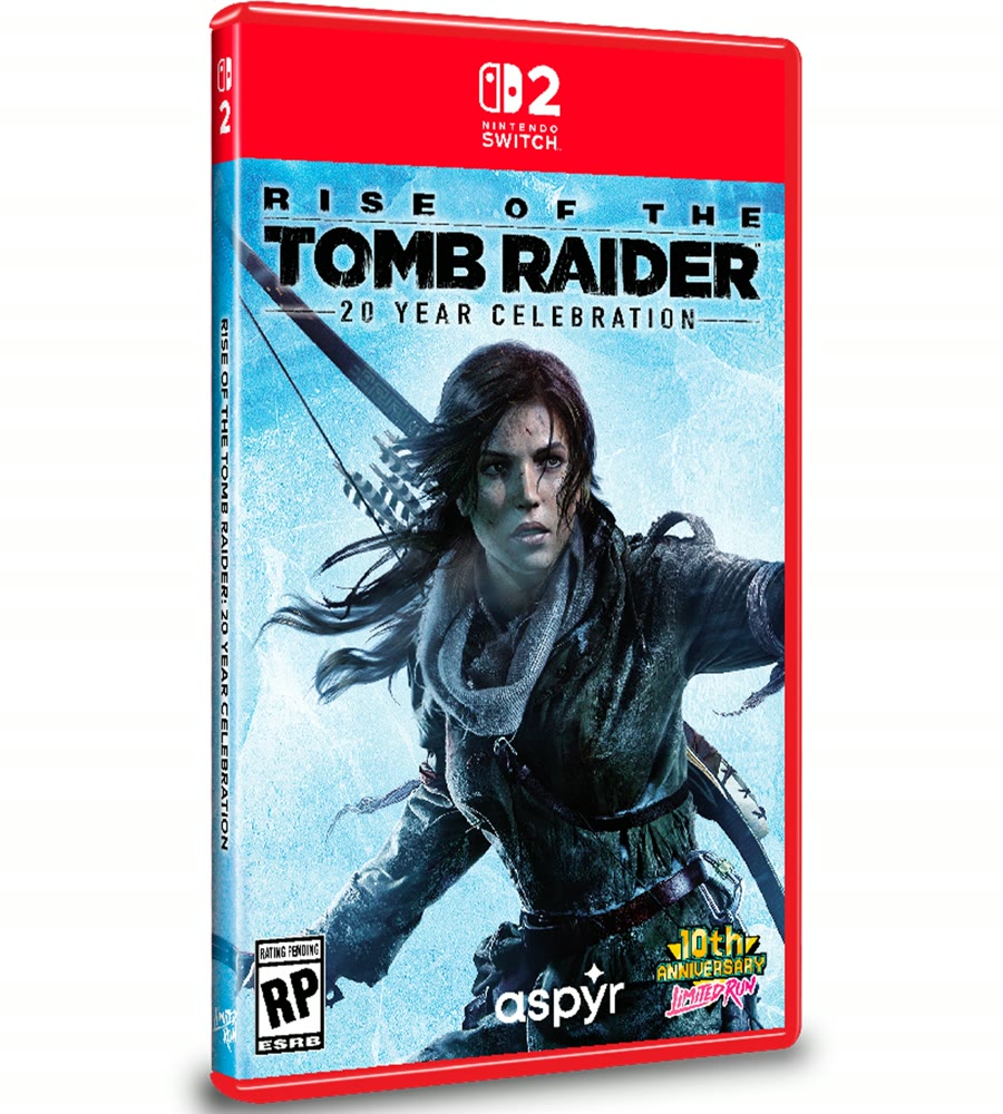 Confezione della versione fisica di Rise of the Tomb Raider per Nintendo Switch 2