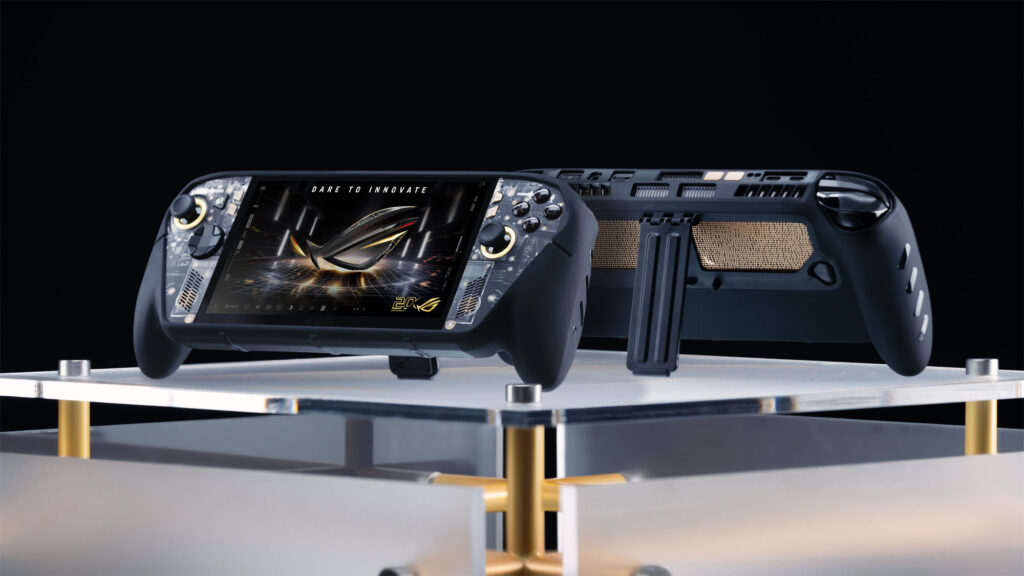 Two ROG XBOX Ally X20 handhelds in dbrand Killswitch cases back to back on a table