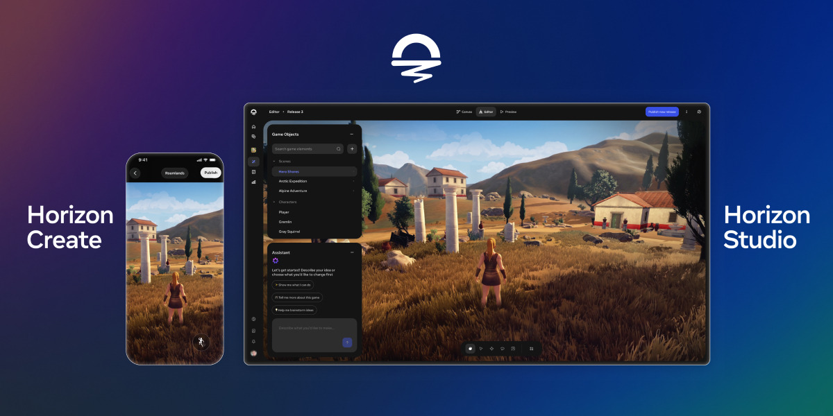 Meta Horizon Create e Studio trasformano un prompt in un gioco 2D o 3D — immagine 3