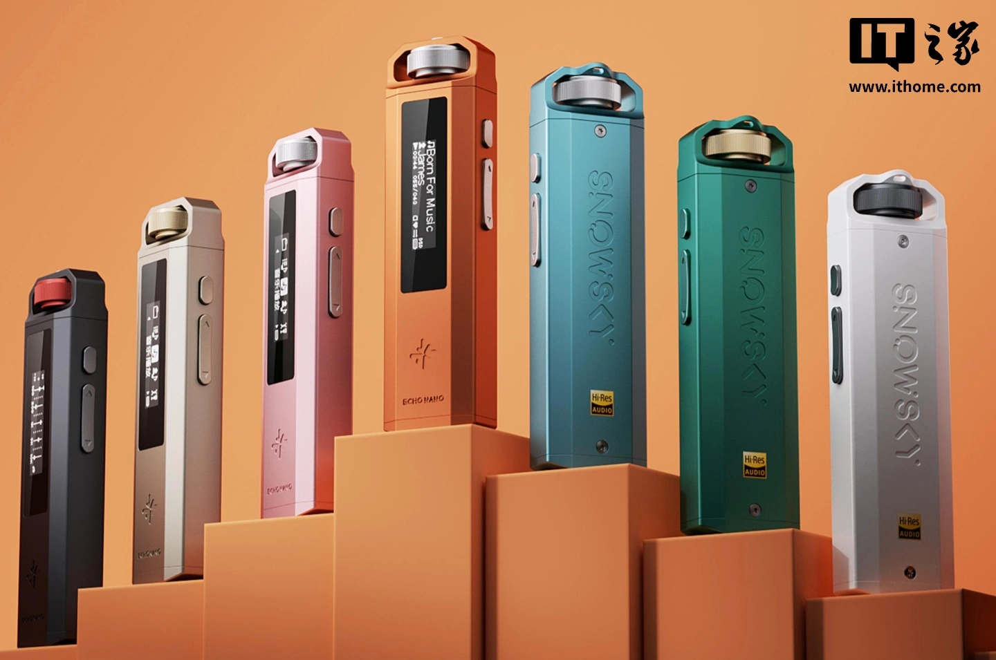 飞傲雪漫天 Echo Nano 播放器发售:复古细长造型设计、可作小尾巴解码耳放,299 元