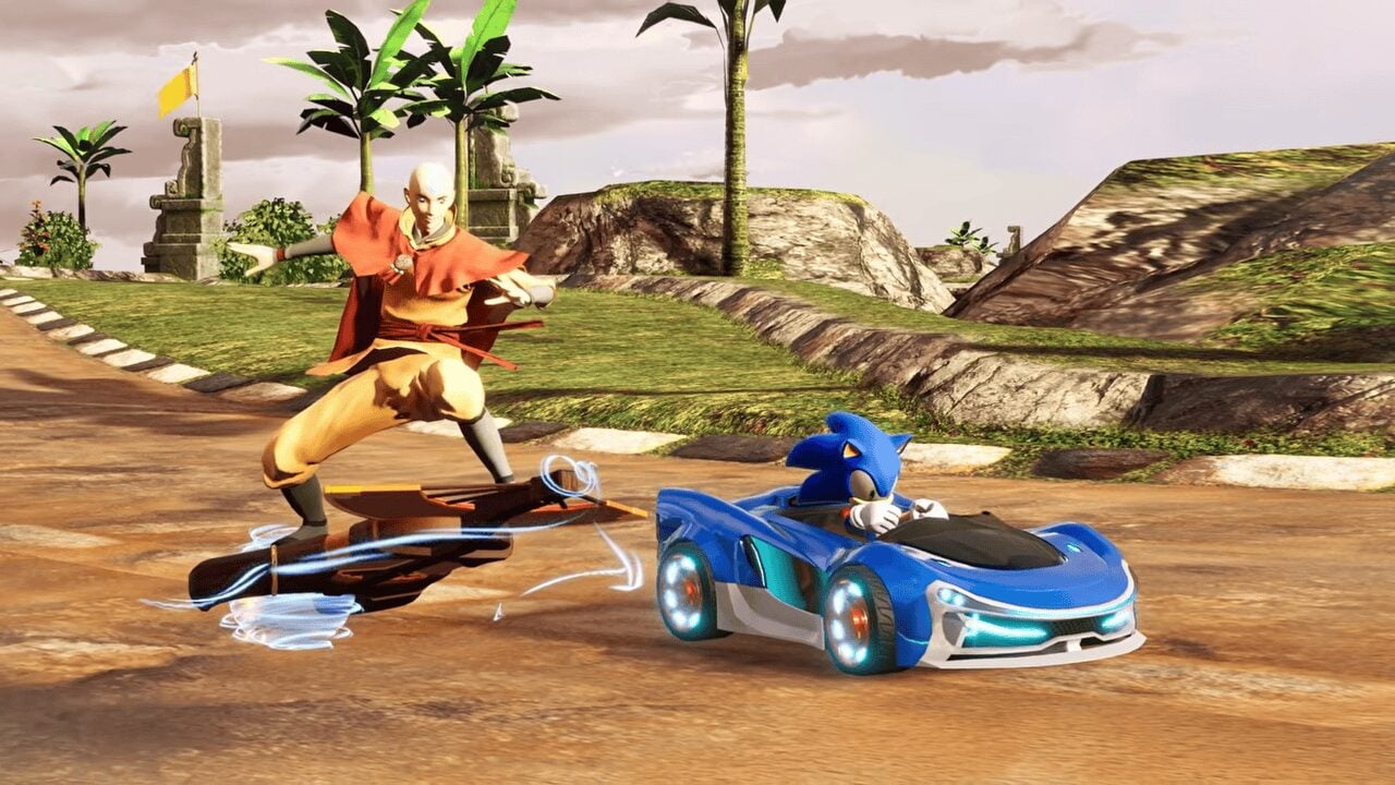 Aang e Sonic in Sonic Racing: CrossWorlds, immagine ufficiale SEGA