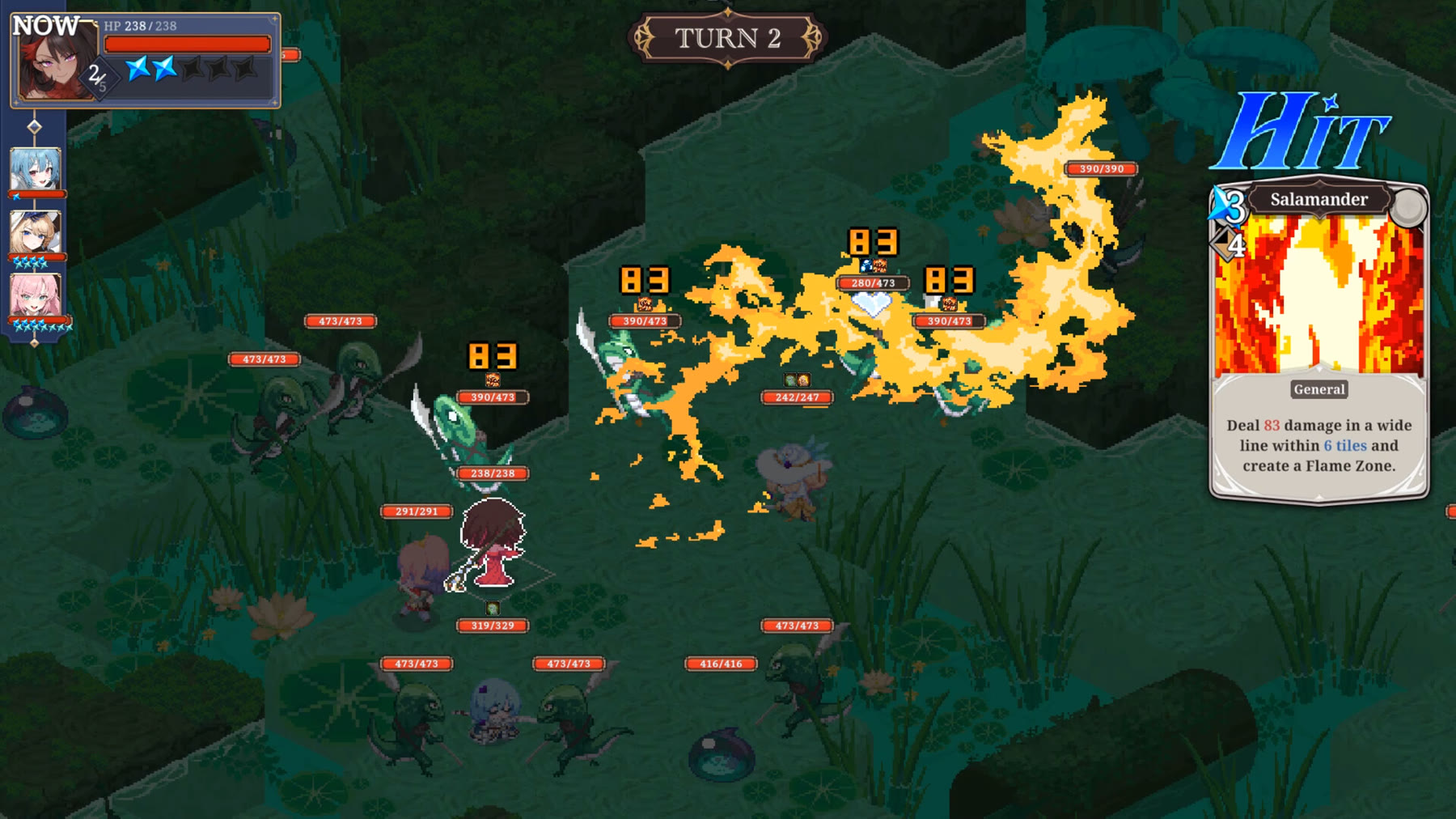 Le carte abilità nelle battaglie di Stardust. Screenshot ufficiale PC, Kniv Studio e Silver Lining Interactive.