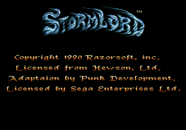 La normale schermata dei crediti di Stormlord. Screenshot documentato da Bo Bayles su Rings of Saturn.