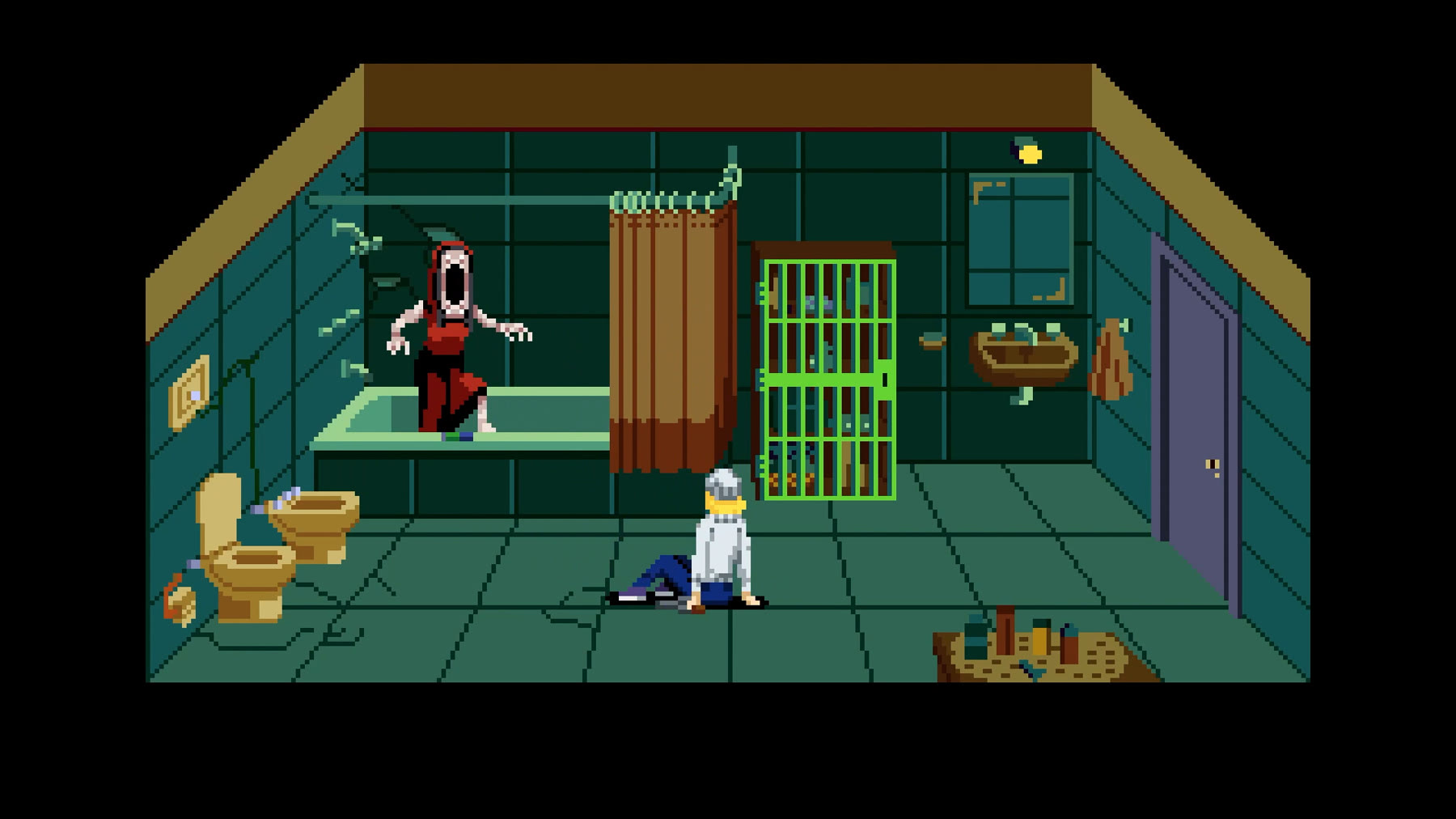 Il gameplay in pixel art di Tenebris Somnia nella gallery ufficiale Steam di New Blood Interactive.