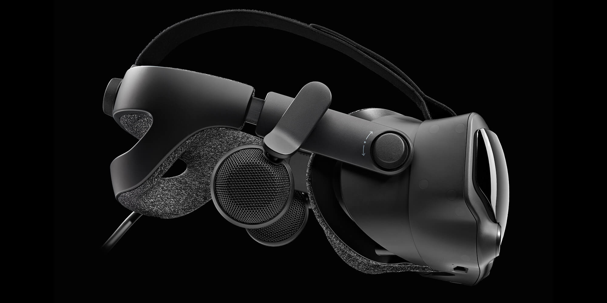 Dettaglio laterale del visore Valve Index, immagine ufficiale Valve