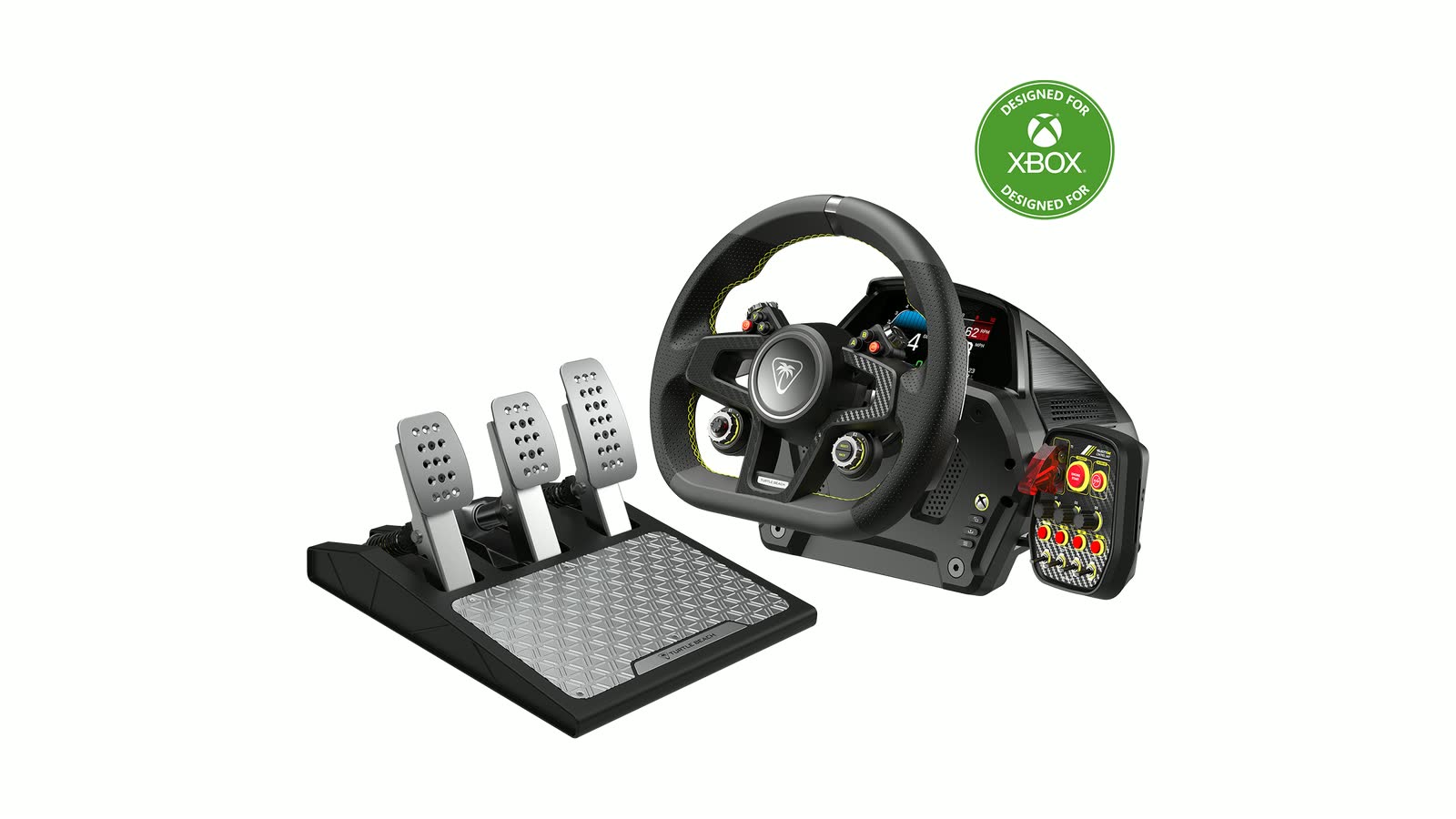 Il set Turtle Beach VelocityOne Race con volante, pedaliera e unità di controllo