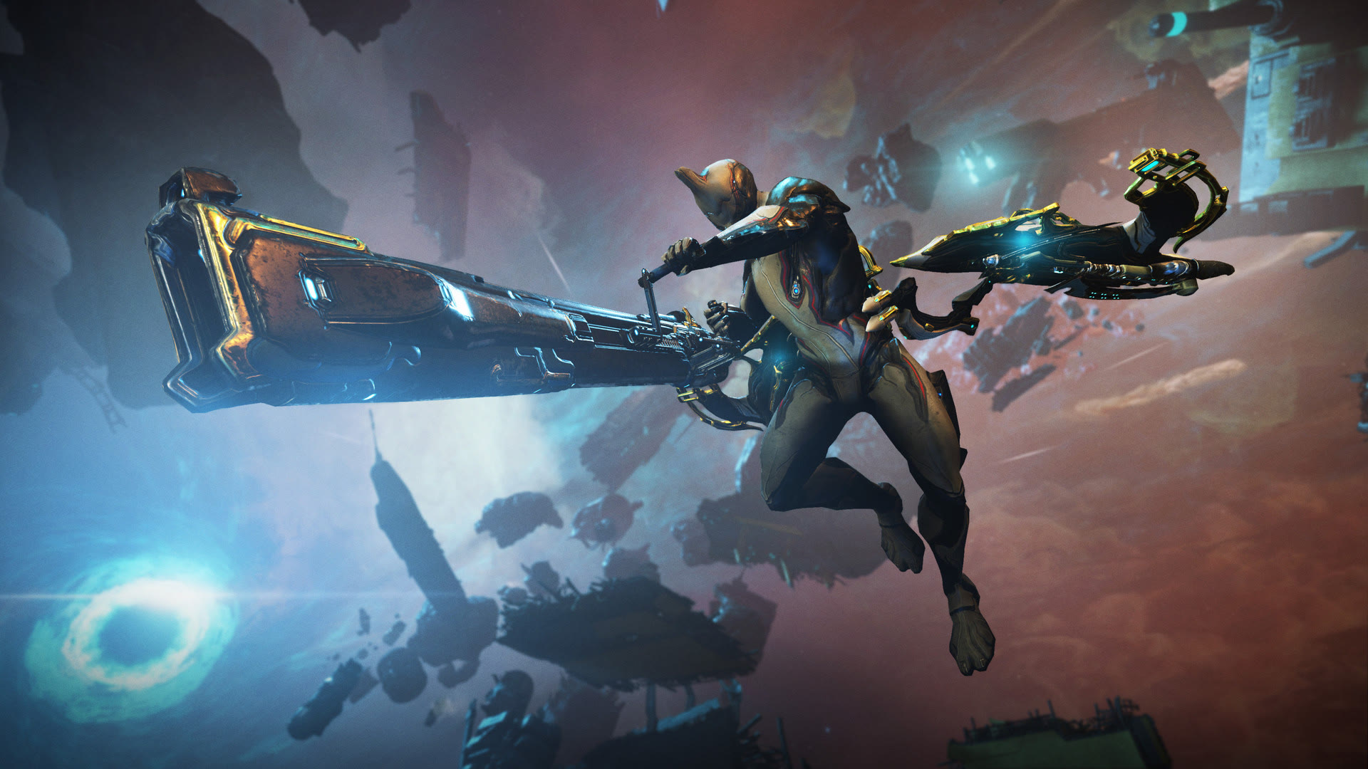 Un Tenno in azione in Warframe. Immagine: Digital Extremes.