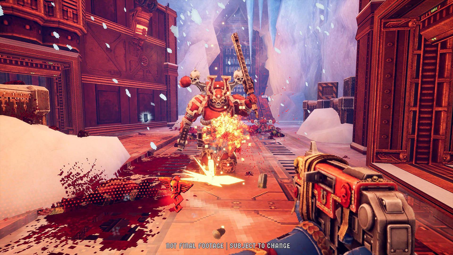 La struttura ghiacciata della demo — Warhammer 40,000: Boltgun 2.