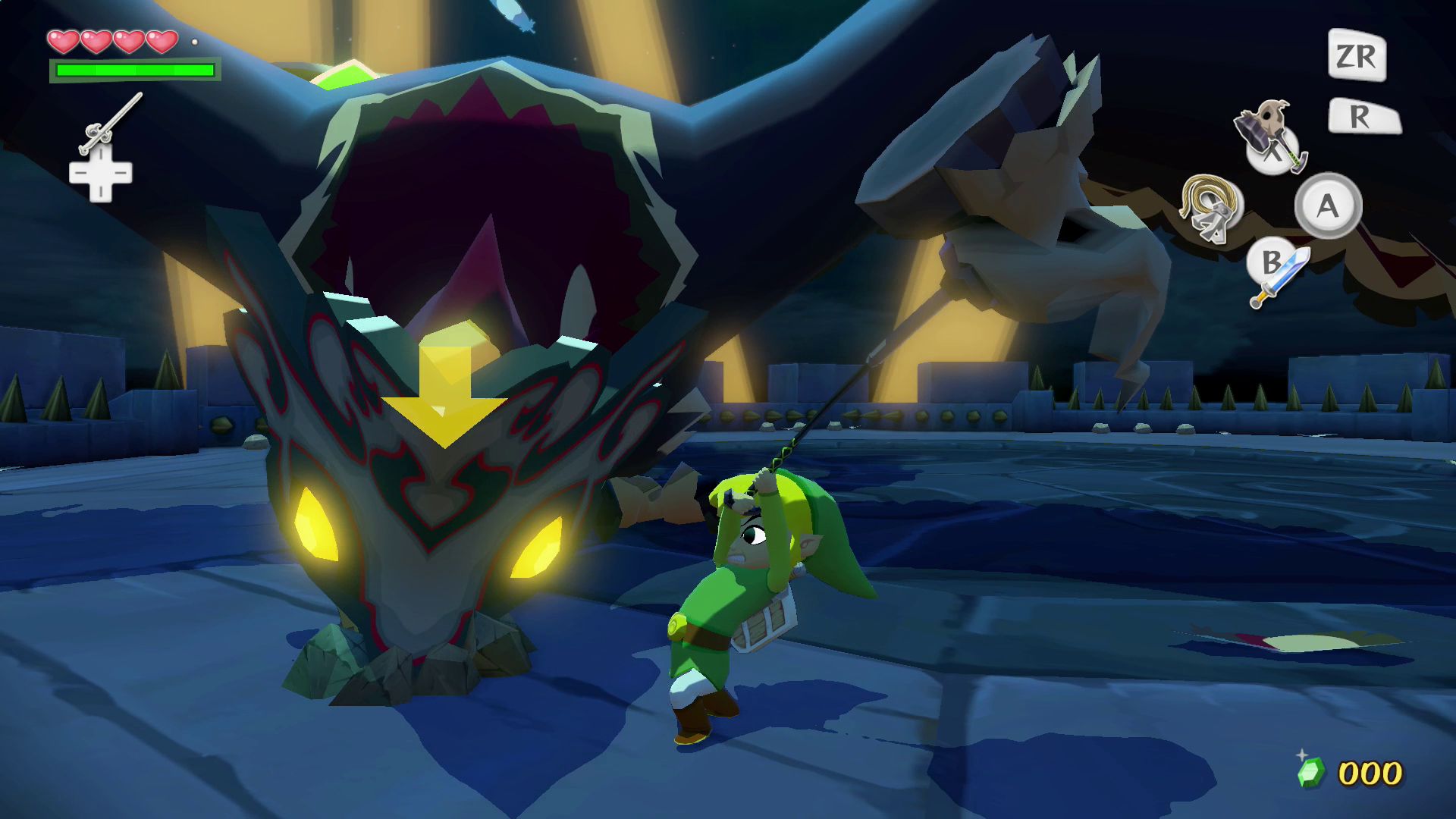 Link affronta un nemico in The Wind Waker HD, schermata Nintendo
