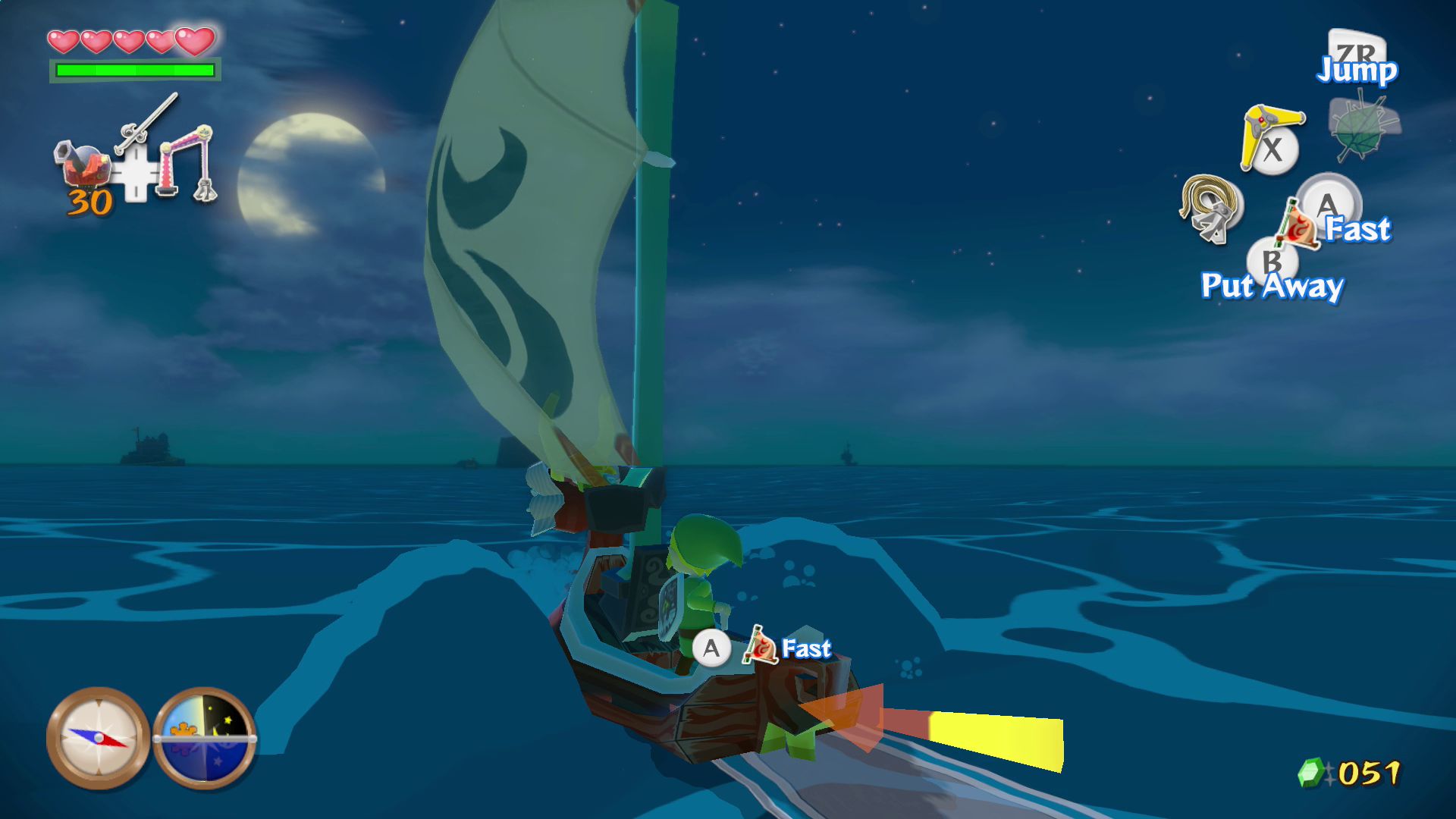 La navigazione sul Grande Mare in The Wind Waker HD, schermata Nintendo