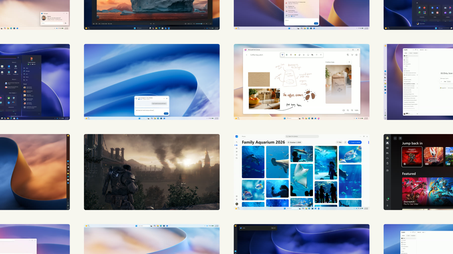 Le esperienze di Windows 11 nell’immagine ufficiale di Microsoft.