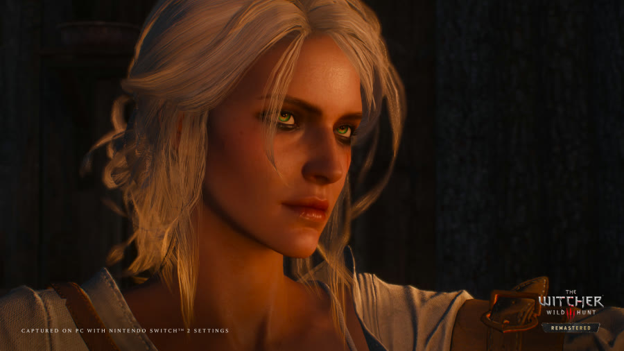 Ciri in The Witcher 3 Remastered con le impostazioni grafiche di Nintendo Switch 2