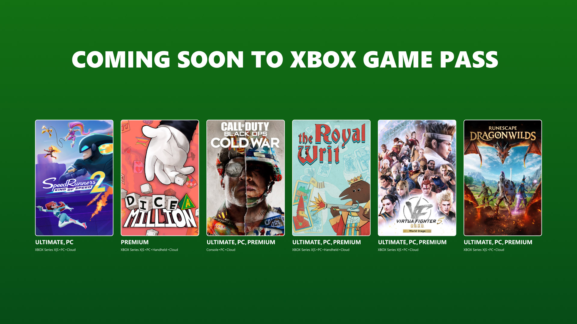 Xbox Game Pass, i giochi di settembre 2026: da Black Ops Cold War a Dragonwilds