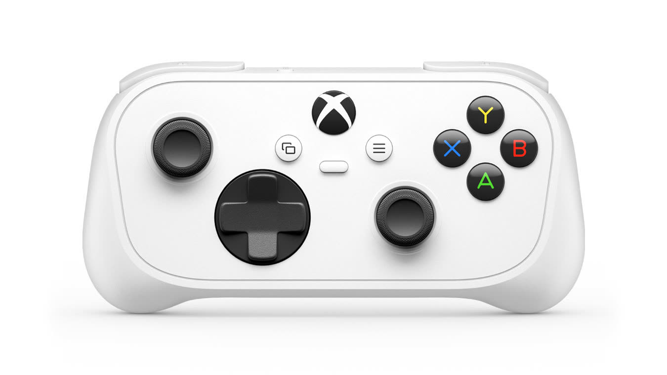 Vista frontale del controller Xbox Nano bianco
