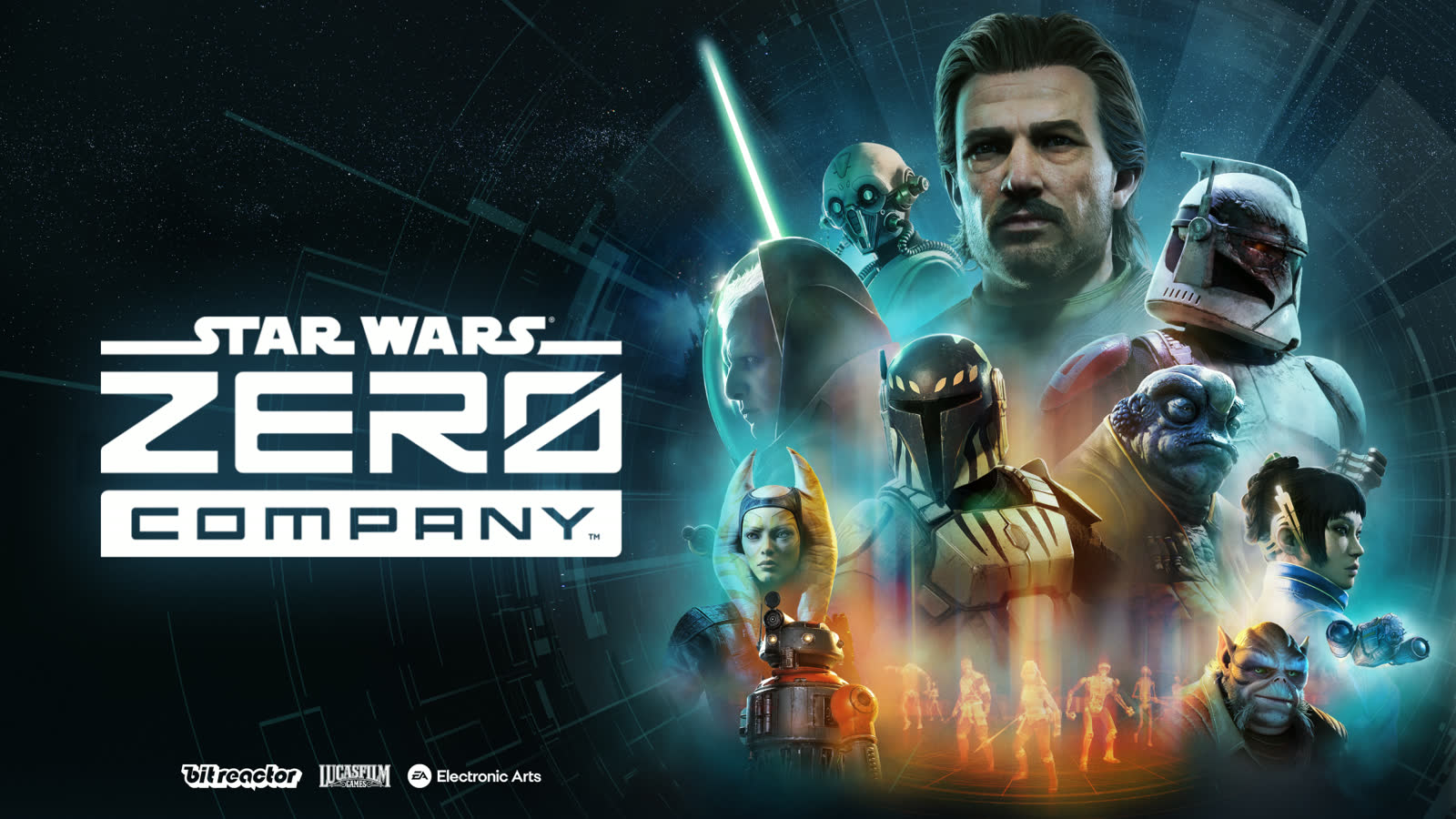 Key art ufficiale di Star Wars Zero Company con la squadra di operatori